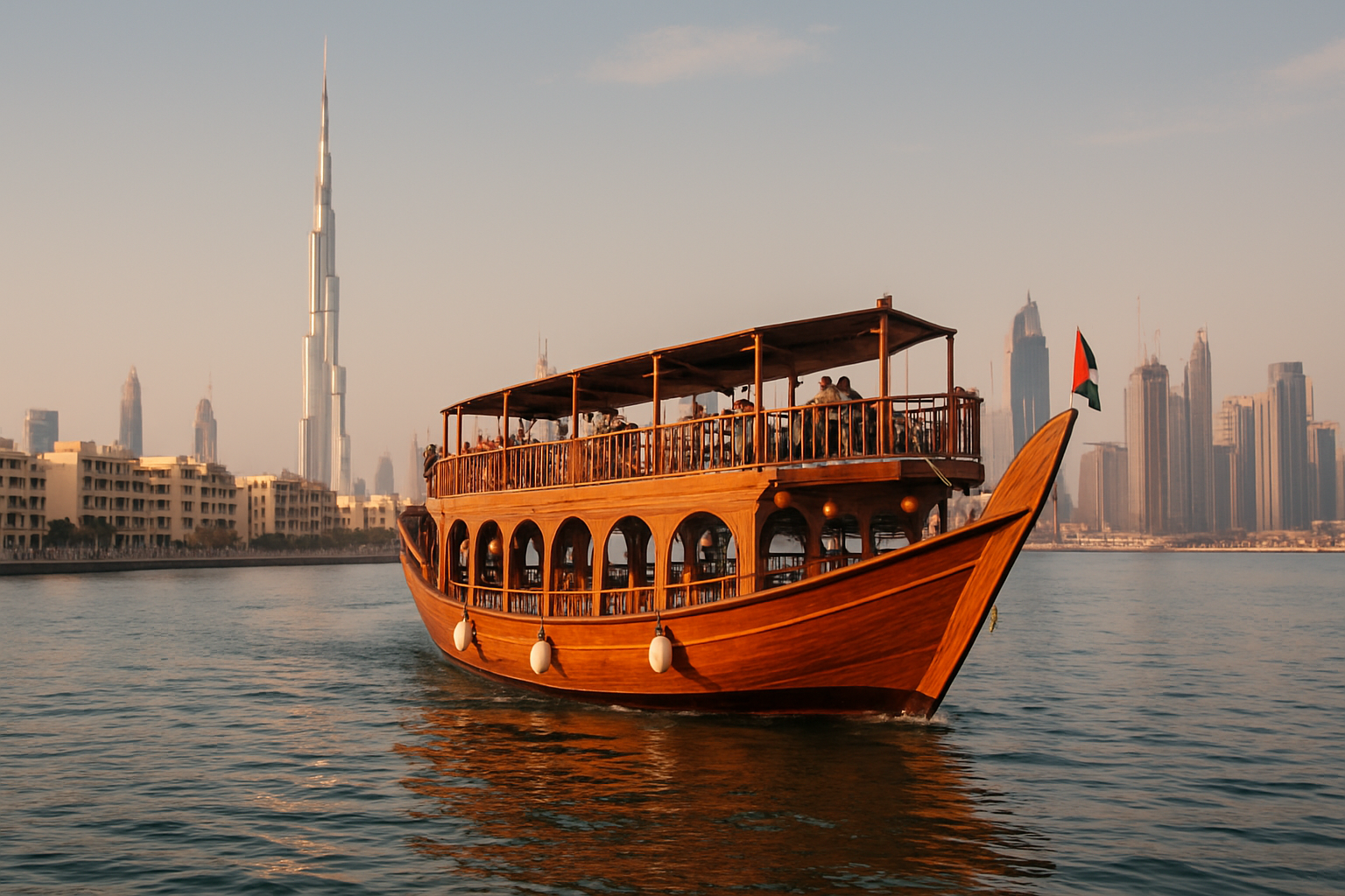 Traditional dhow cruise along Dubai Creek